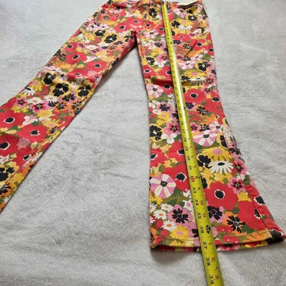 31 Mother x Anthropologie Mid-rise Smokin double flood Flowers Al Fresco jeans - Picture 6 of 11